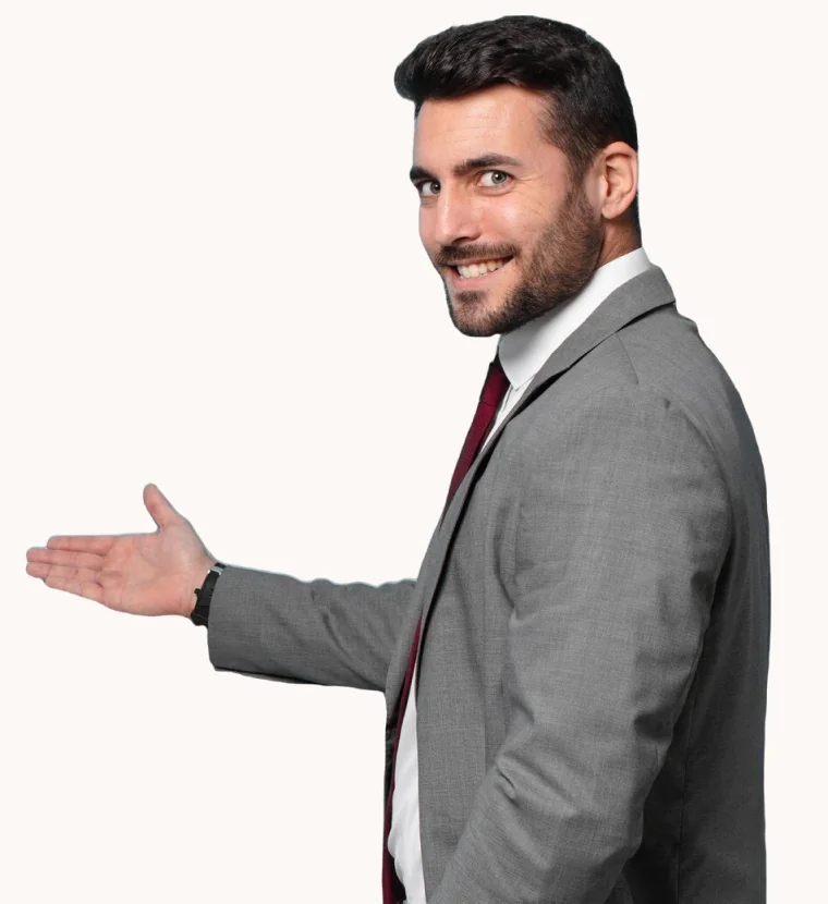 Business professional presenting Dubai corporate travel visa solutions