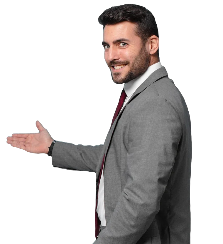 Business professional presenting Dubai corporate travel visa solutions
